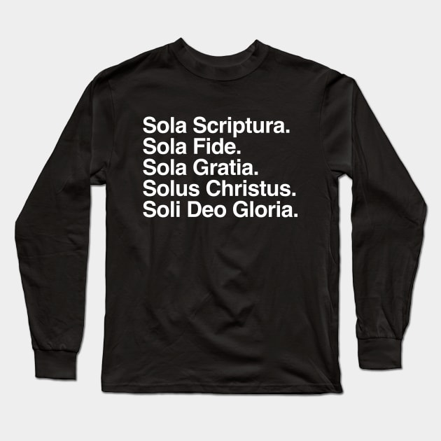 The Five Solas of the Reformation Long Sleeve T-Shirt by C E Richards